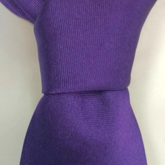Polo Ralph Lauren Silk Necktie Men's Solid Purple Handmade USA Classic Quality - Picture 6 of 9